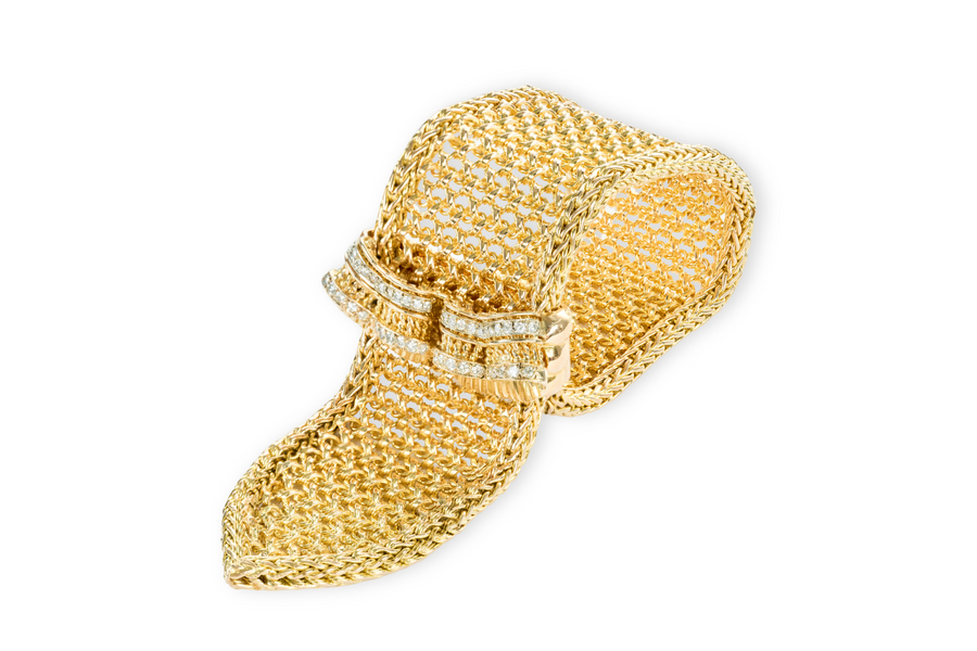 18K Yellow Gold Mesh Belt Bracelet
