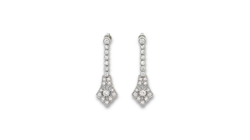 Art Deco Diamond and Platinum Dangling Earrings