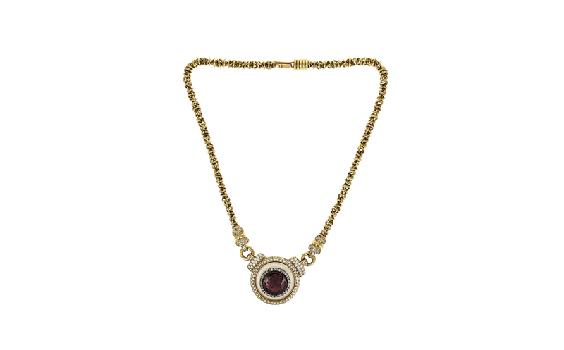 Intaglio, Diamond & Gold Necklace