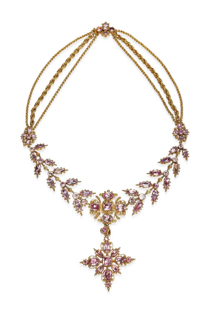 Antique Pink Topaz Necklace