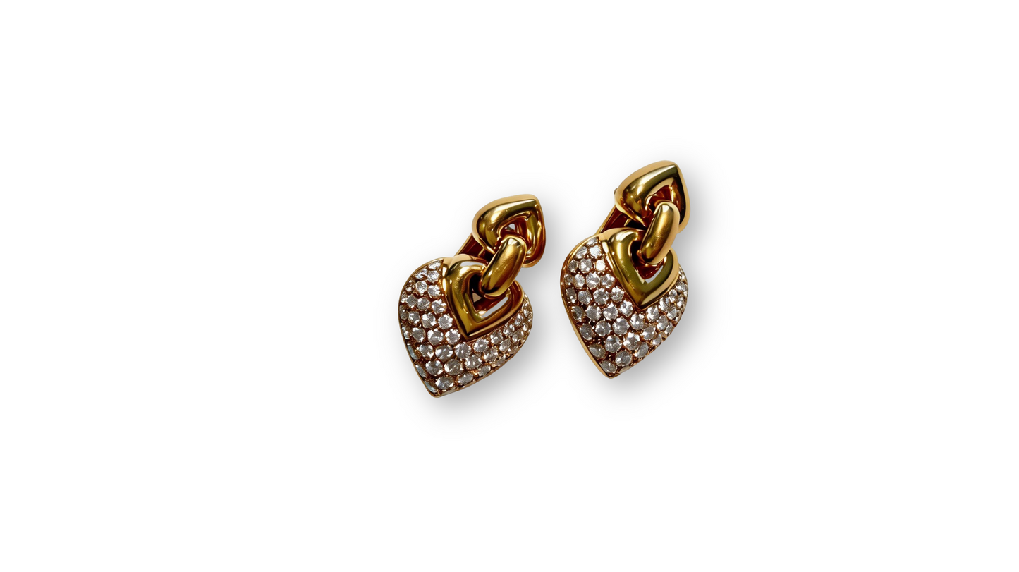 Diamonds and 18k gold earrings by Bvlgari