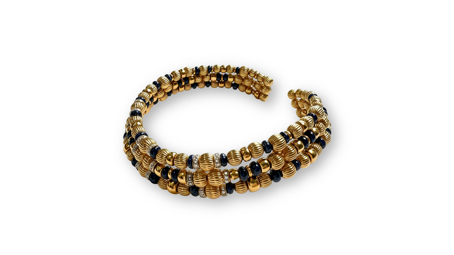 18 karat Gold, Sapphires and Diamond Necklace