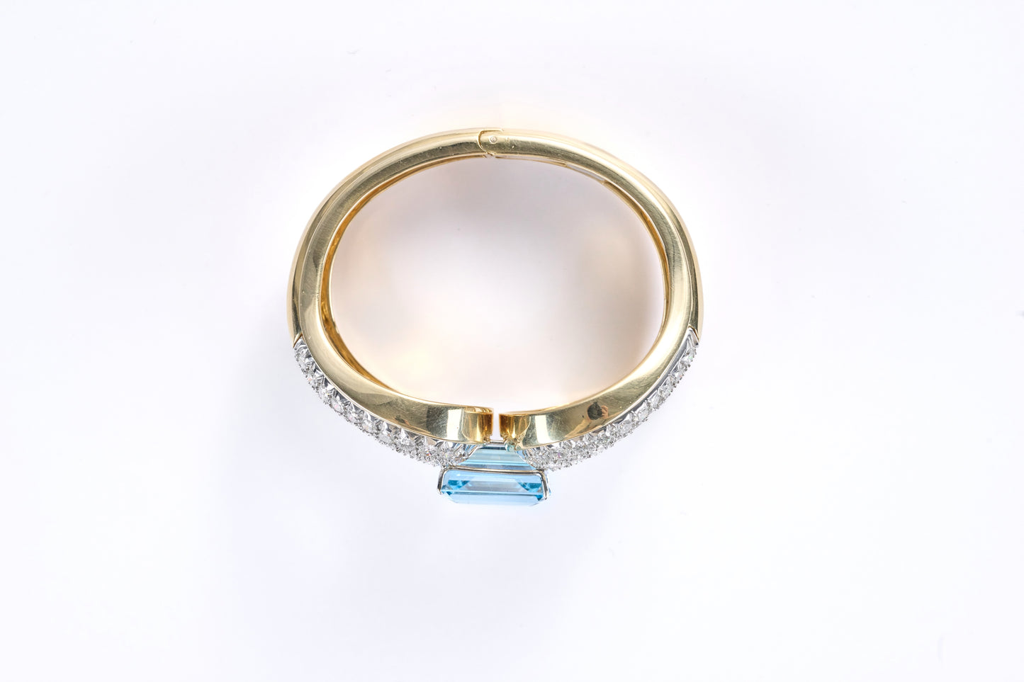 Aquamarine and Diamond Yellow Gold Bracelet