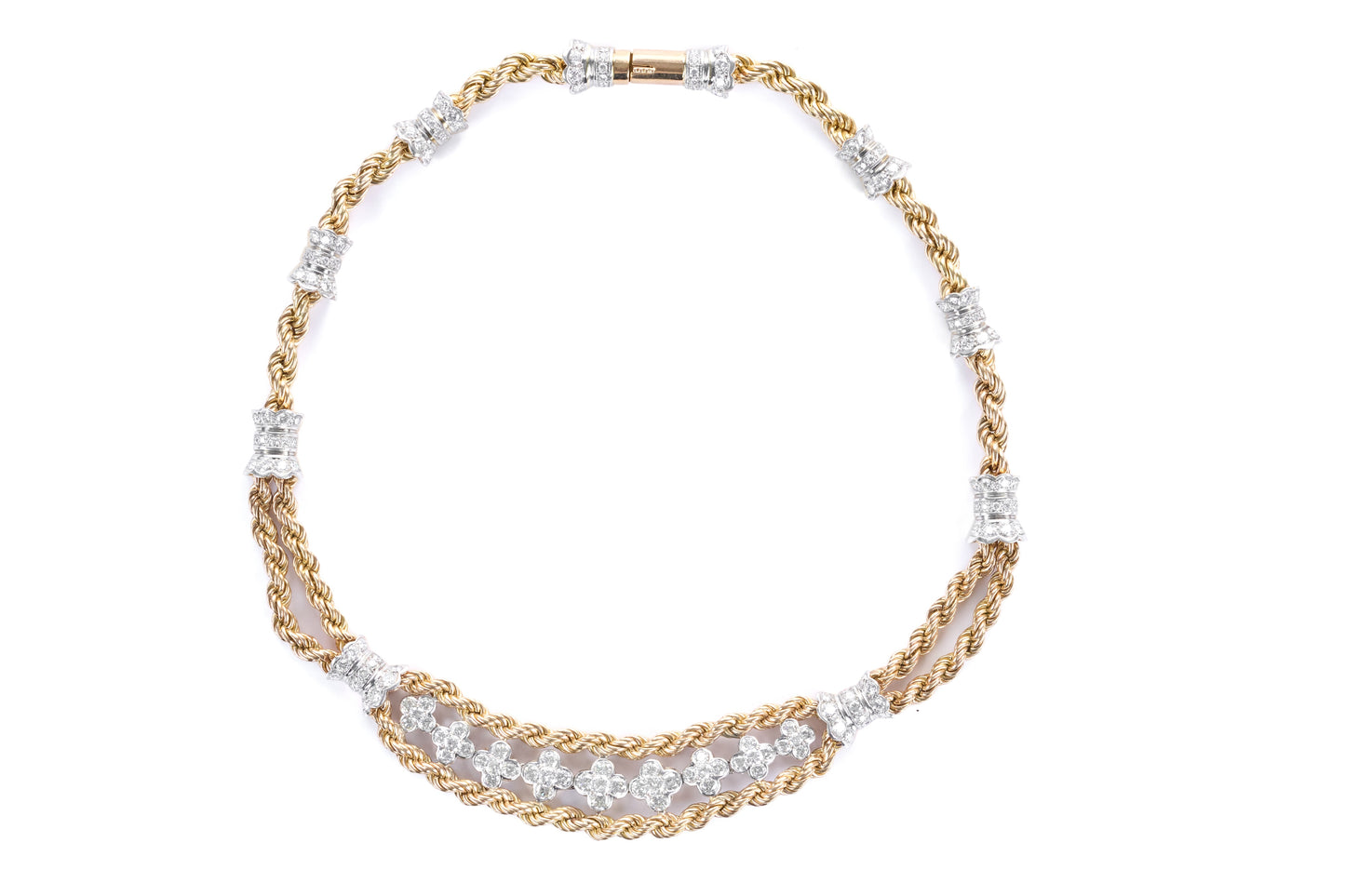 Diamonds Yellow Gold Rope Necklace