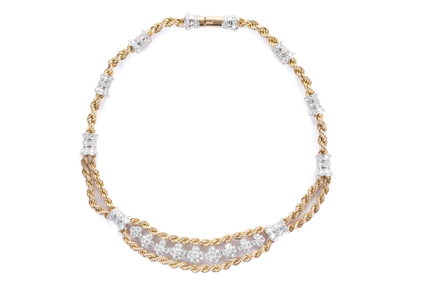 Diamonds Yellow Gold Rope Necklace