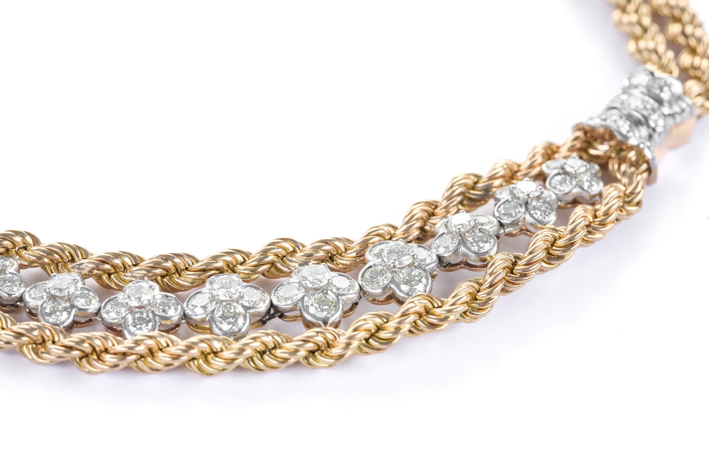 Diamonds Yellow Gold Rope Necklace