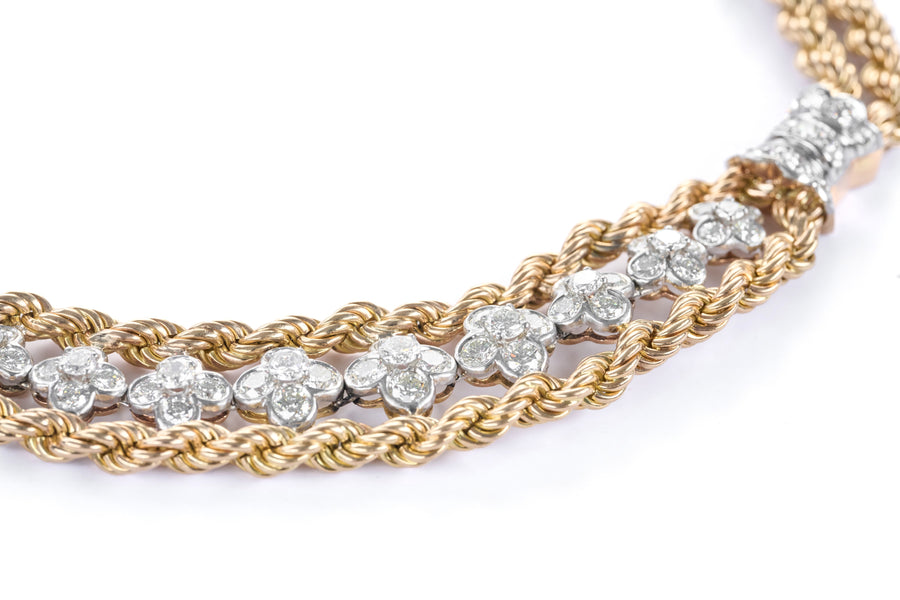 Diamonds Yellow Gold Rope Necklace