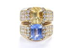 18K Gold Sapphire Diamond Ring
