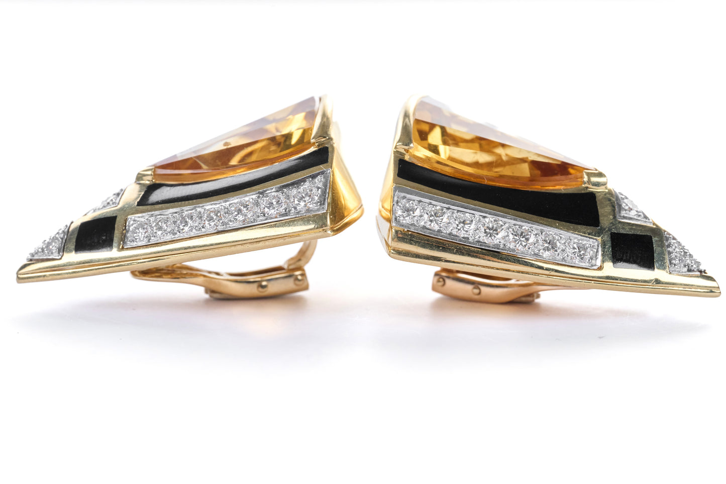 Multi Gemstone Yellow Gold Earrings