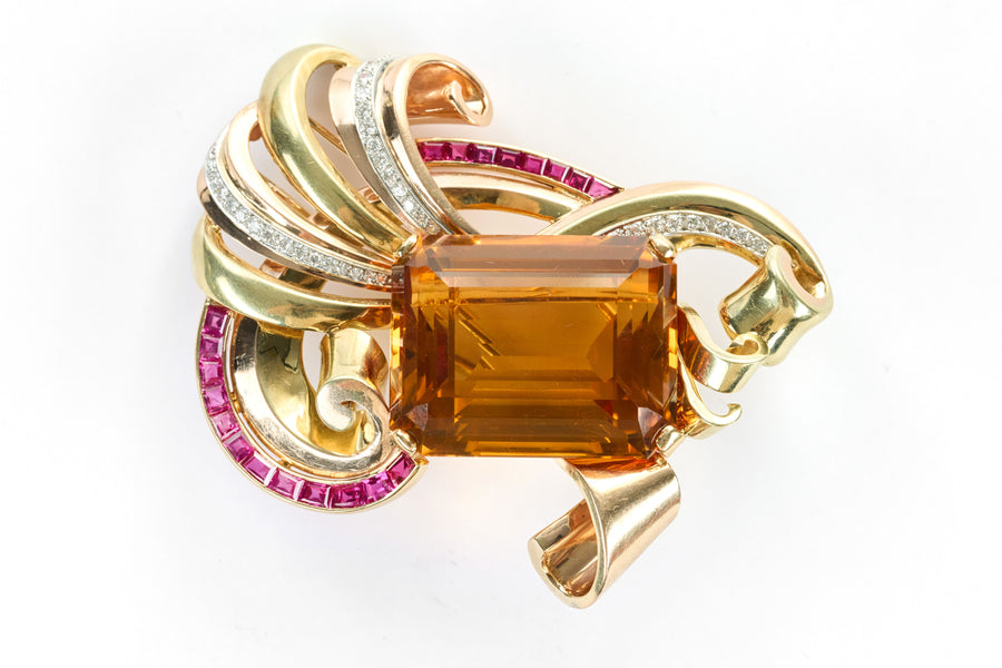 Multi Gemstone Brooch