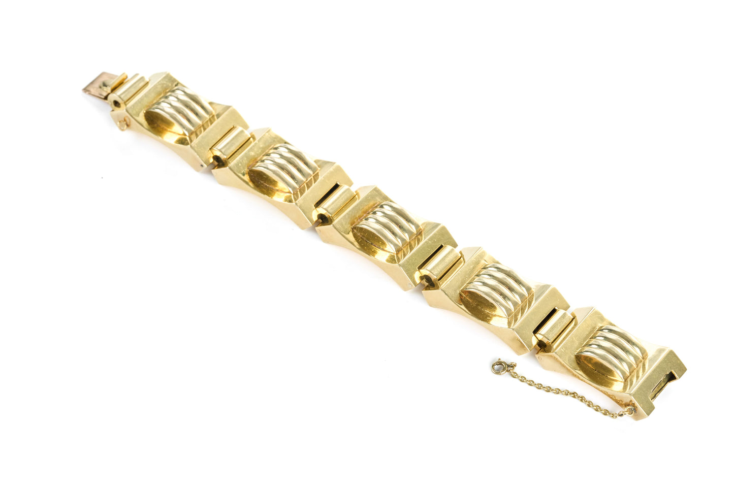Retro Yellow Gold Tank Bracelet