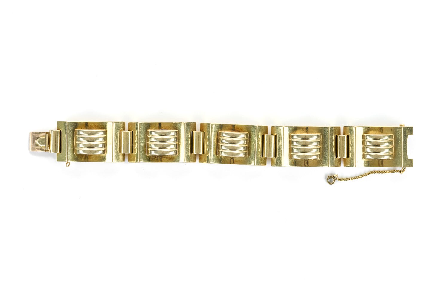 Retro Yellow Gold Tank Bracelet