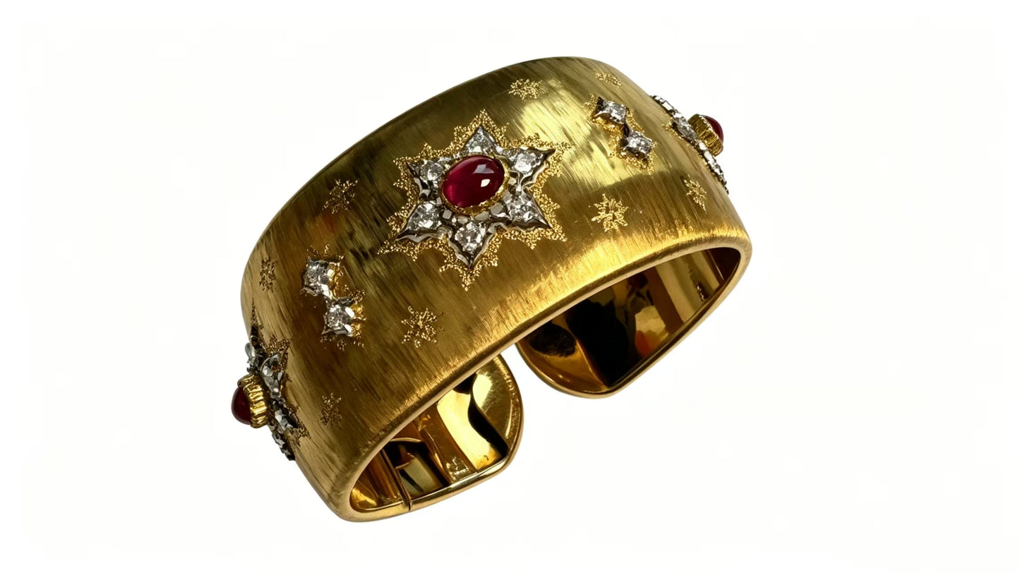 Buccellati Ruby and Diamond Cuff Bracelet
