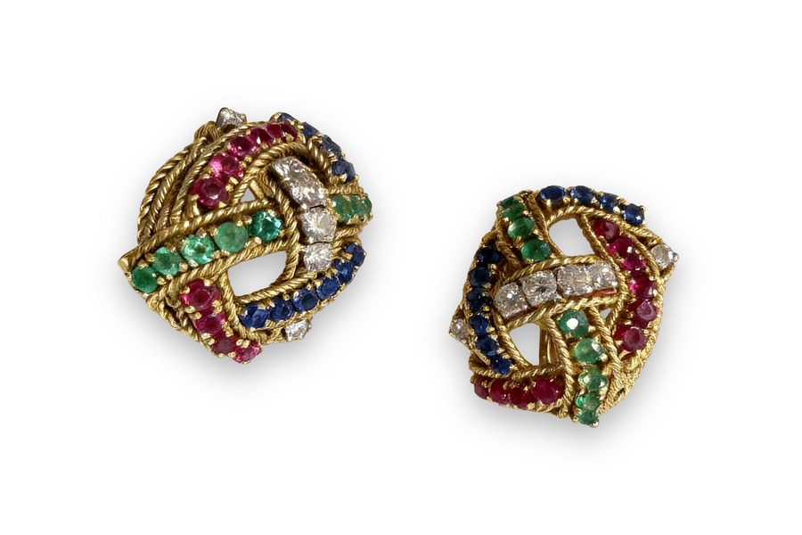 1950s Multi-gemstone Earrings