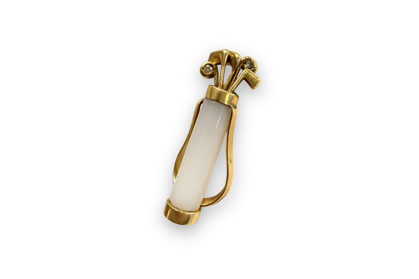 Cartier Paris Nephrite Diamonds and 18K Yellow Gold Brooch