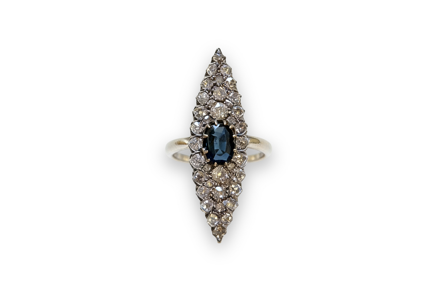 Antique Diamonds and Sapphire Ring