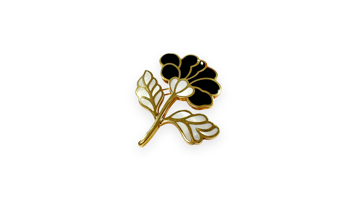 Tiffany & Co. Jadeite & Mother-of-Pearl Brooch